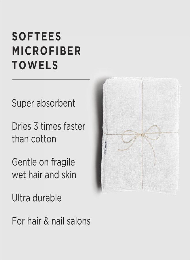 Fromm Softees Microfiber Hair Towels, Absorbent Salon Hair Towels for Hairstylists, Barbers, Spa & Gym, Fast-Drying, Ultra-Soft, Lint-Free, Multi-Purpose Towels, 16" x 29"- 10-Pack - White - Image 2